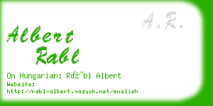 albert rabl business card